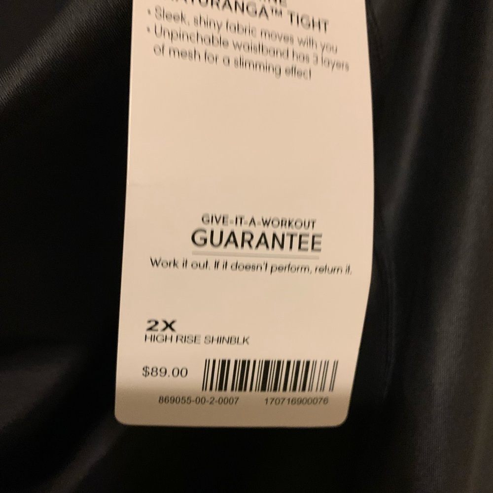 Athleta high rise black metallic leggings size 2x
